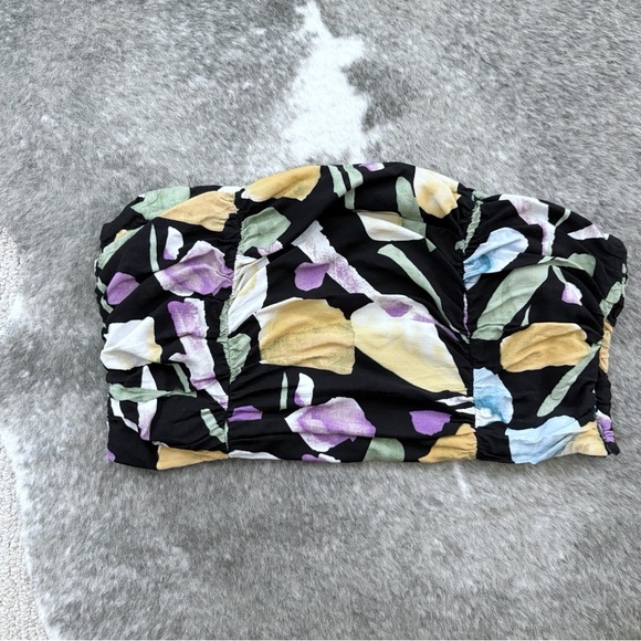 Lulus Super Bloom Black Floral Print Strapless Tube Top - Picture 2 of 11